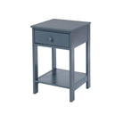 Options shaker 1 drawer petite bedside cabinet in Blue MDF with lower shelf - Price Crash Furniture