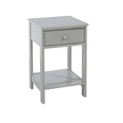 Options shaker 1 drawer petite bedside cabinet in Light Grey MDF with lower shelf - Price Crash Furniture