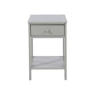 Options shaker 1 drawer petite bedside cabinet in Light Grey MDF with lower shelf - Price Crash Furniture