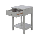 Options shaker 1 drawer petite bedside cabinet in Light Grey MDF with lower shelf - Price Crash Furniture