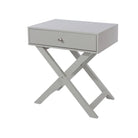 Options X leg, 1 drawer bedside cabinet in light grey - Price Crash Furniture