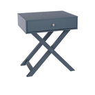 Options X leg, 1 drawer bedside cabinet in midnight blue - Price Crash Furniture