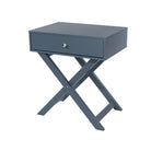 Options X leg, 1 drawer bedside cabinet in midnight blue - Price Crash Furniture