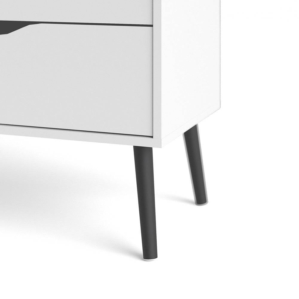 Oslo 4 Drawer Chest Of Drawers (2+2) in White and Black Matt - Price Crash Furniture