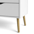 Oslo 4 Drawer Chest Of Drawers (2+2) in White and Oak - Price Crash Furniture