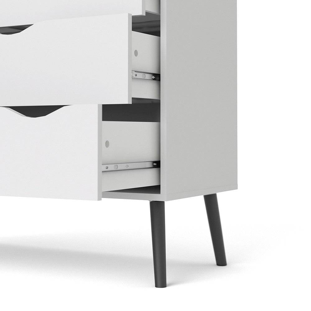 Oslo 5 Drawer Chest Of Drawers (2+3) In White And Black Matt - Price Crash Furniture