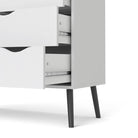 Oslo 5 Drawer Chest Of Drawers (2+3) In White And Black Matt - Price Crash Furniture