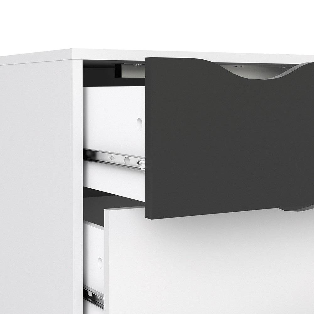 Oslo 5 Drawer Chest Of Drawers (2+3) In White And Black Matt - Price Crash Furniture