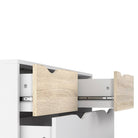 Oslo 5 Drawer Chest Of Drawers (2+3) in White and Oak - Price Crash Furniture