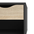 Oslo Bedside 1 Drawer in Black and Oak - Price Crash Furniture