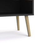 Oslo Bedside 1 Drawer in Black and Oak - Price Crash Furniture