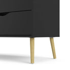 Oslo Chest of 4 Drawers (2+2) in Black and Oak - Price Crash Furniture