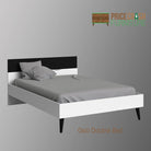 Oslo Euro Double Bed (140 x 200) in White and Black Matt - Price Crash Furniture