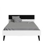 Oslo Euro Double Bed (140 x 200) in White and Black Matt - Price Crash Furniture