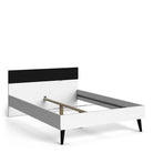 Oslo Euro Double Bed (140 x 200) in White and Black Matt - Price Crash Furniture