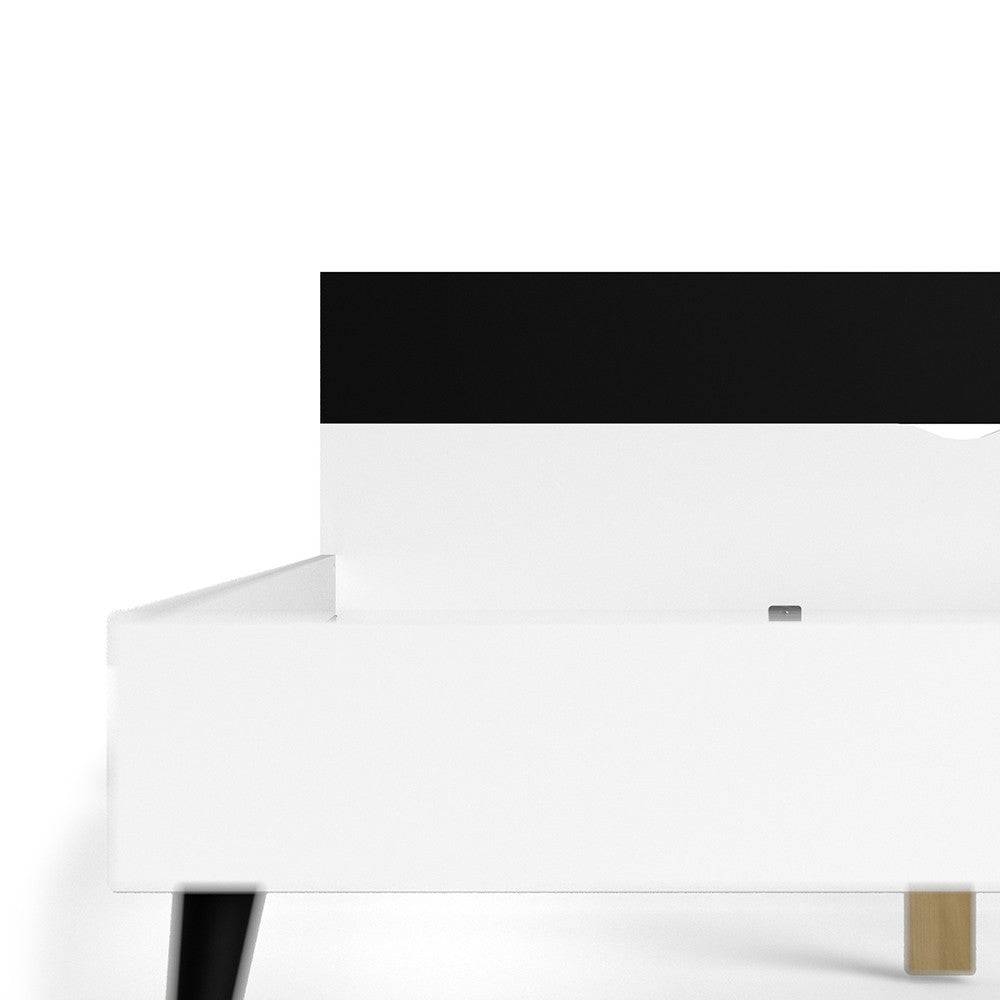 Oslo Euro Double Bed (140 x 200) in White and Black Matt - Price Crash Furniture