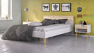 Oslo Euro Double Bed (140 x 200) in White and Oak - Price Crash Furniture