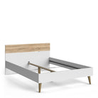 Oslo Euro Double Bed (140 x 200) in White and Oak - Price Crash Furniture