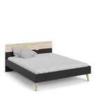 *Oslo Euro King Bed (160 x 200) in Black and Oak - Price Crash Furniture