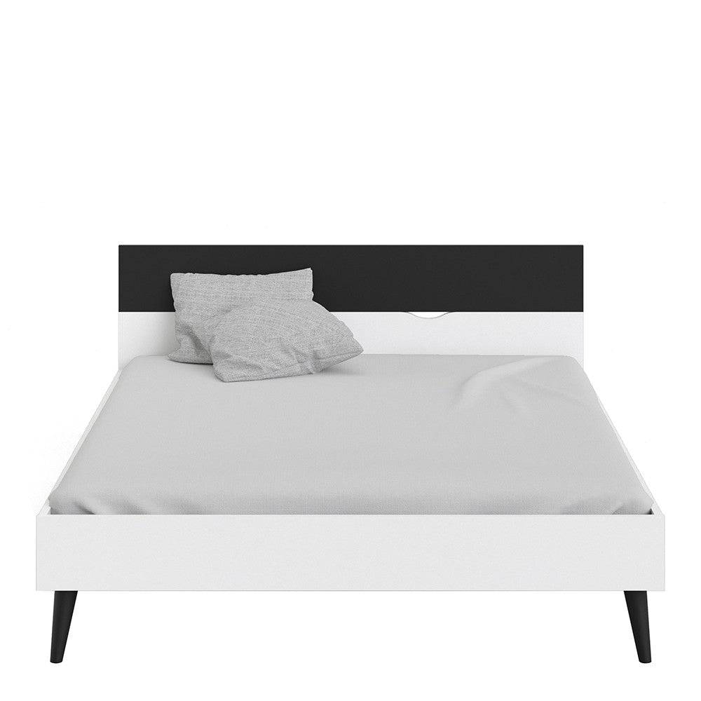 Oslo Euro King Bed (160 x 200) in White and Black Matt - Price Crash Furniture