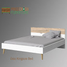 Oslo Euro King Bed (160 x 200) in White and Oak - Price Crash Furniture