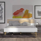 Oslo Euro King Bed (160 x 200) in White and Oak - Price Crash Furniture