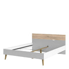 Oslo Euro King Bed (160 x 200) in White and Oak - Price Crash Furniture