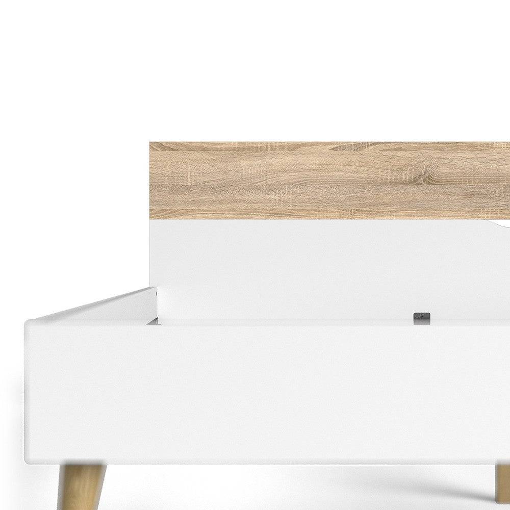 Oslo Euro King Bed (160 x 200) in White and Oak - Price Crash Furniture