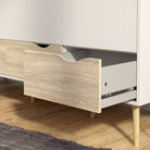 Oslo Wardrobe 3 Doors 3 Drawers in White and Oak finish - Price Crash Furniture