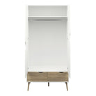 Oslo Wardrobe 2 Doors 2 Drawers in White and Oak finish - Price Crash Furniture