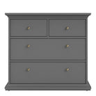 Paris 4 Drawer Chest of Drawers In Matt Grey - Price Crash Furniture