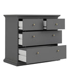 Paris 4 Drawer Chest of Drawers In Matt Grey - Price Crash Furniture