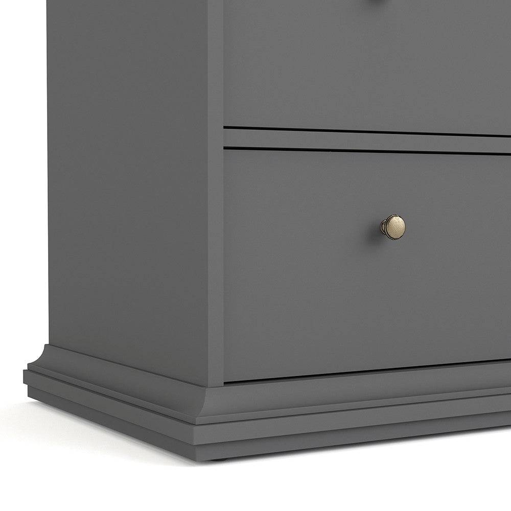 Paris 4 Drawer Chest of Drawers In Matt Grey - Price Crash Furniture