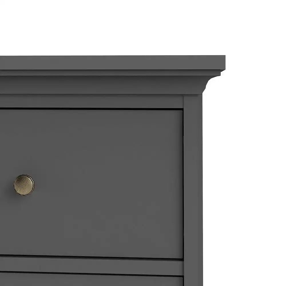 Paris 6 Drawer Chest of Drawers In Matt Grey - Price Crash Furniture