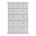 Paris 6 Drawer Chest of Drawers In White - Price Crash Furniture