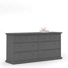 Paris 8 Drawer Chest of Drawers In Matt Grey - Price Crash Furniture