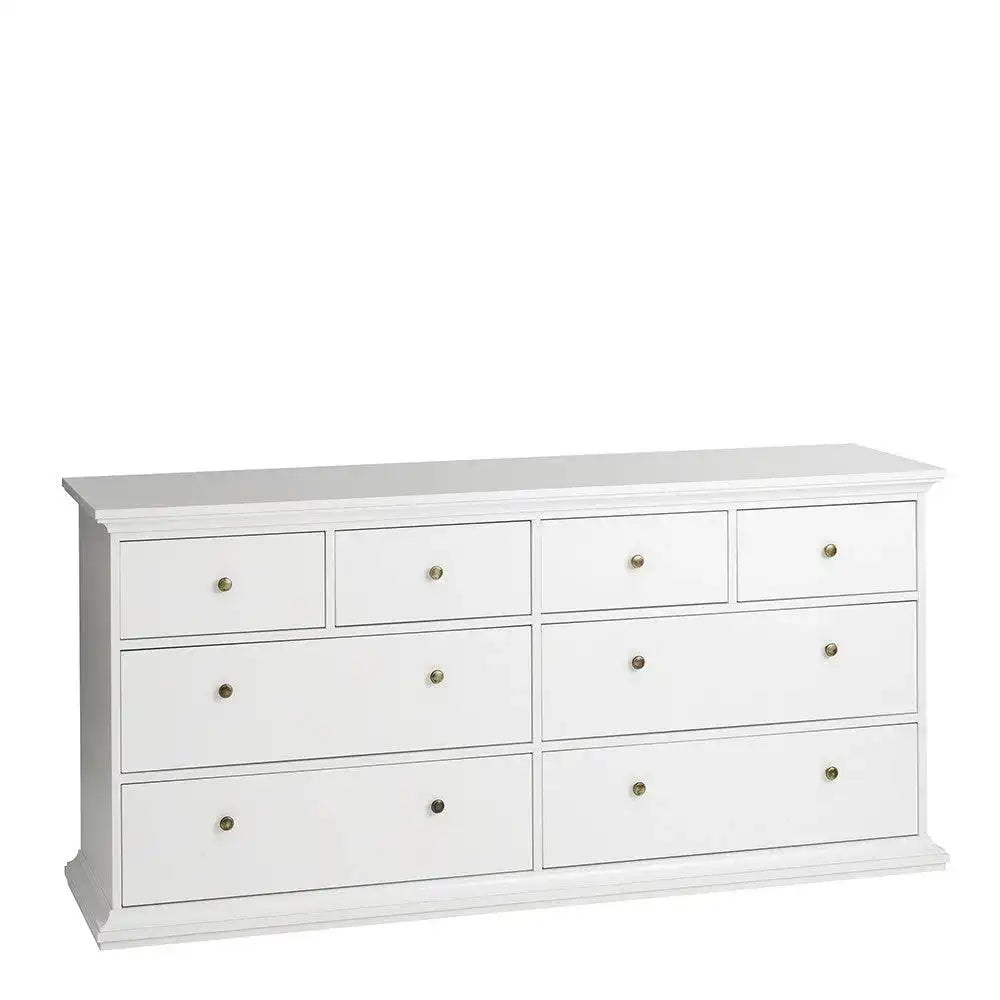Paris 8 Drawer Chest of Drawers In White - Price Crash Furniture