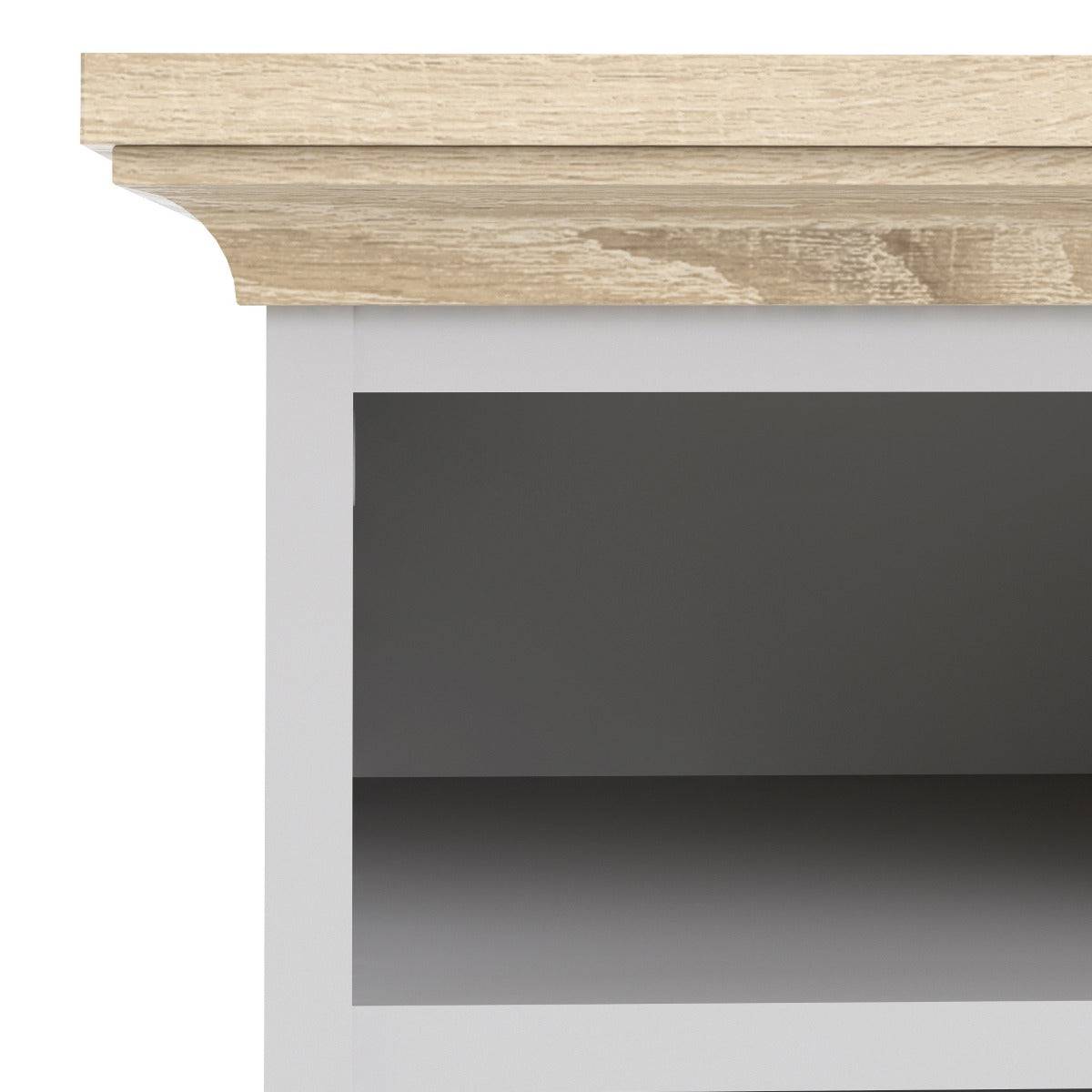 Paris Bedside 2 Drawers In White and Oak - Price Crash Furniture