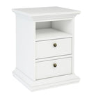 Paris Bedside Cabinet 2 Drawers In White - Price Crash Furniture