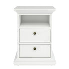 Paris Bedside Cabinet 2 Drawers In White - Price Crash Furniture