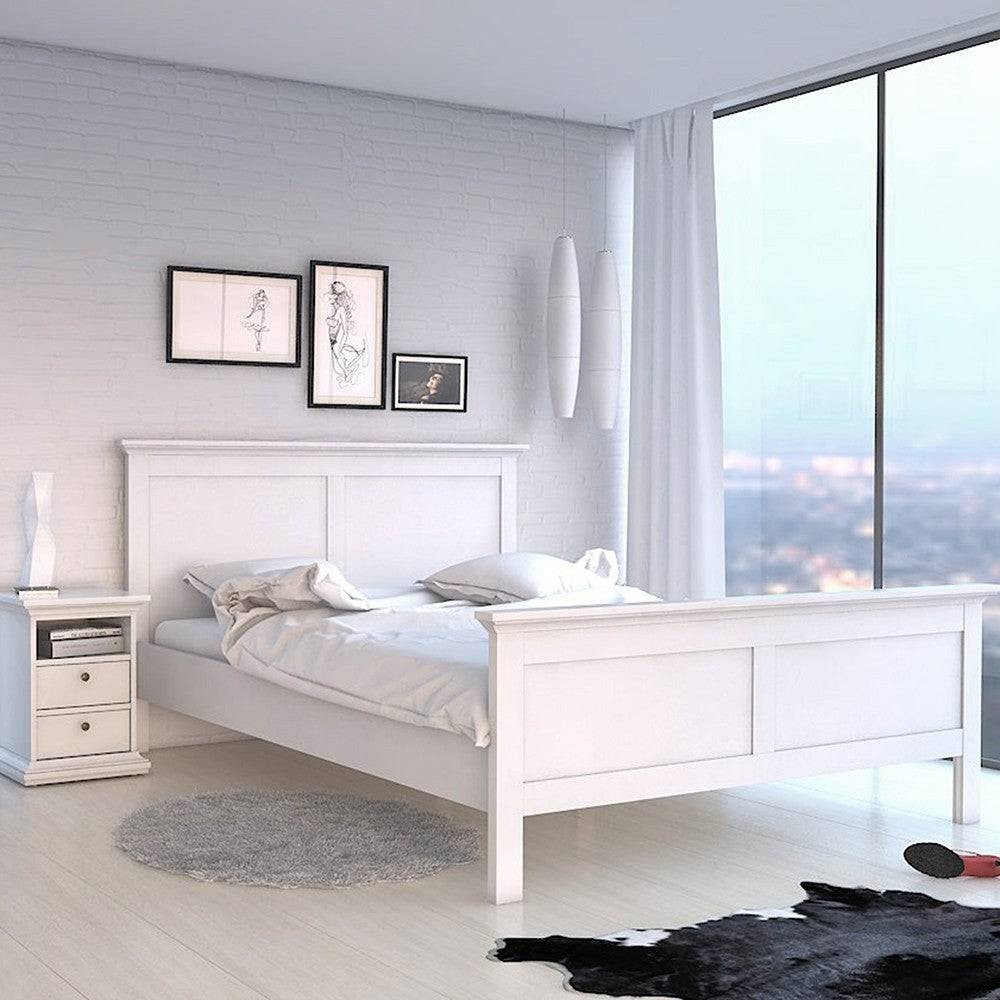 Paris Bedside Cabinet 2 Drawers In White - Price Crash Furniture