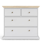 Paris Chest Of 4 Drawers In White And Oak - Price Crash Furniture