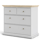 Paris Chest Of 4 Drawers In White And Oak - Price Crash Furniture