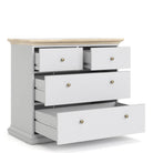 Paris Chest Of 4 Drawers In White And Oak - Price Crash Furniture