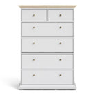 Paris Chest Of 6 Drawers In White And Oak - Price Crash Furniture