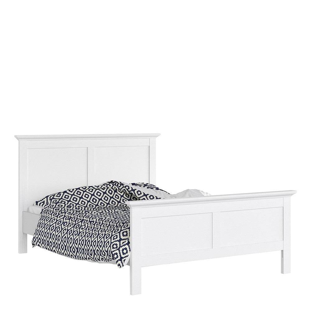 Paris Double Bed (140 x 200) In White - Price Crash Furniture