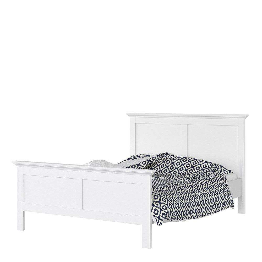 Paris Double Bed (140 x 200) In White - Price Crash Furniture