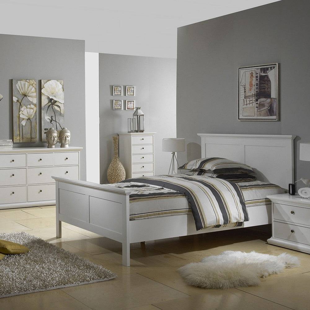 Paris Double Bed (140 x 200) In White - Price Crash Furniture