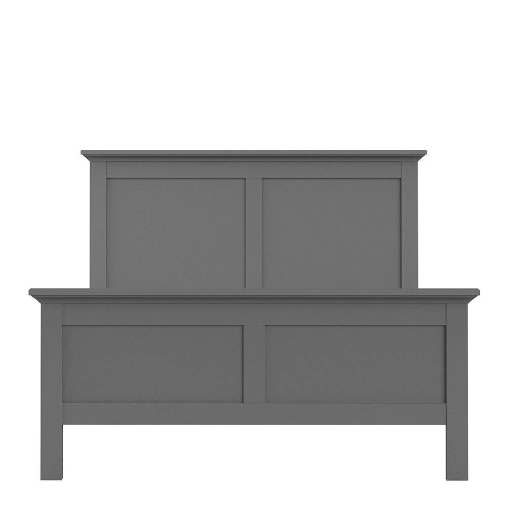 Paris Double Bed 4ft6 (140 x 190) In Matt Grey - Price Crash Furniture