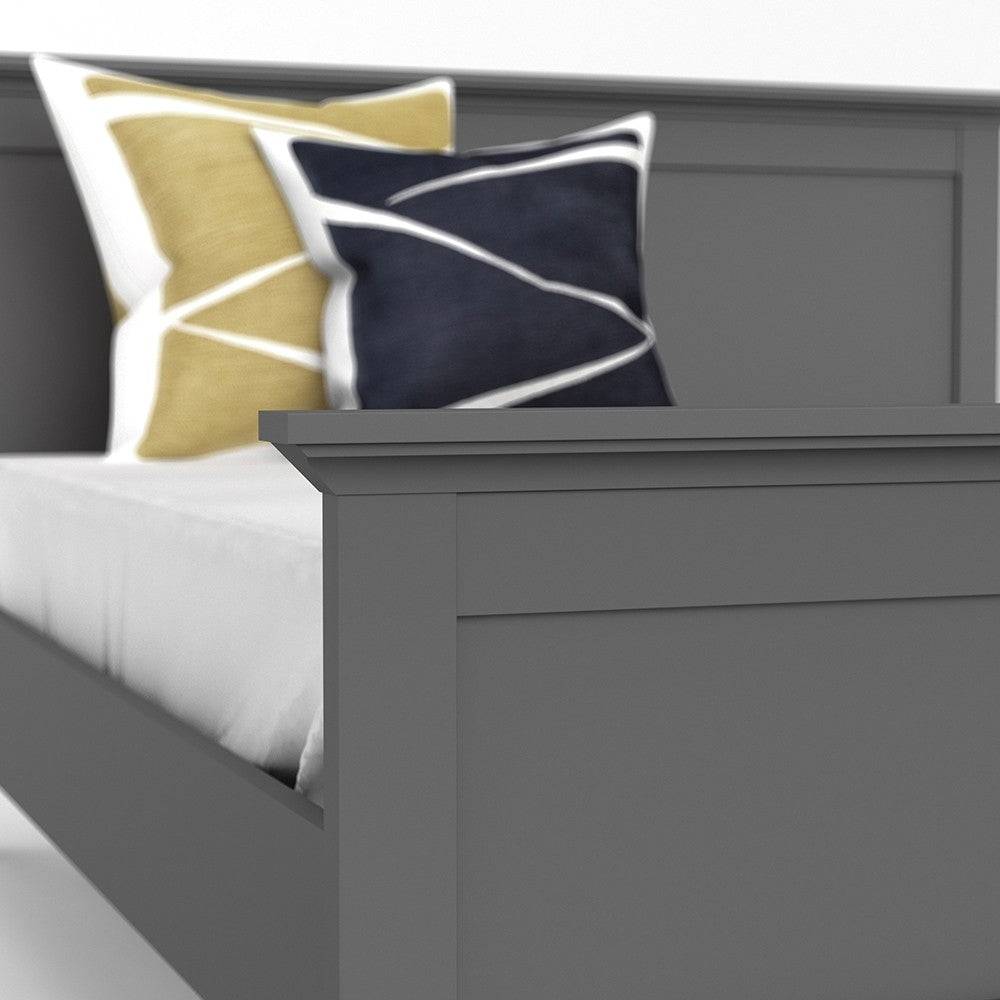 Paris Double Bed 4ft6 (140 x 190) In Matt Grey - Price Crash Furniture